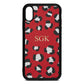 Personalised Leopard Print Embossed Red Pebble Leather iPhone Xr Case