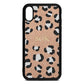 Personalised Leopard Print Embossed Rose Gold Pebble Leather iPhone Xr Case