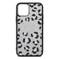 Personalised Leopard Print Embossed Silver Pebble Leather iPhone 11 Case