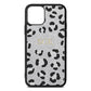 Personalised Leopard Print Embossed Silver Pebble Leather iPhone 11 Pro Case