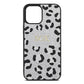 Personalised Leopard Print Embossed Silver Pebble Leather iPhone 12 Pro Max Case