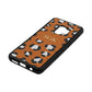 Personalised Leopard Print Embossed Tan Pebble Leather Samsung S9 Case Side Angle