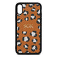 Personalised Leopard Print Embossed Tan Pebble Leather iPhone Xr Case