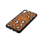 Personalised Leopard Print Embossed Tan Pebble Leather iPhone Xs Max Case Side Angle
