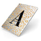 Personalised Leopard Print Gold Apple iPad Case on Silver iPad Side View