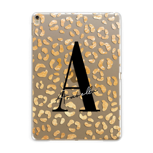 Personalised Leopard Print Gold Apple iPad Gold Case