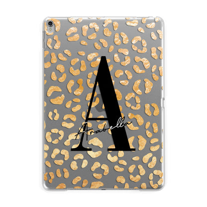 Personalised Leopard Print Gold Apple iPad Silver Case