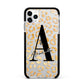 Personalised Leopard Print Gold Apple iPhone 11 Pro Max in Silver with Black Impact Case