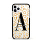 Personalised Leopard Print Gold Apple iPhone 11 Pro in Silver with Black Impact Case