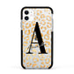Personalised Leopard Print Gold Apple iPhone 11 in White with Black Impact Case