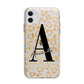 Personalised Leopard Print Gold Apple iPhone 11 in White with Bumper Case