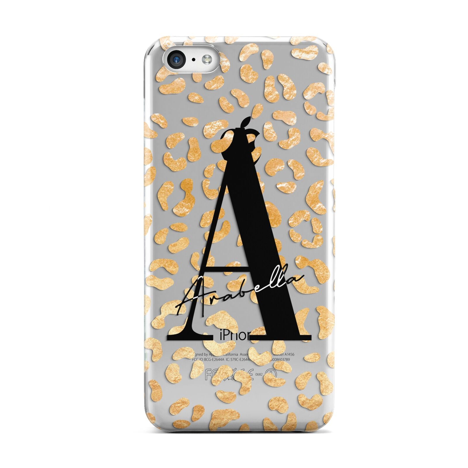 Personalised Leopard Print Gold Apple iPhone 5c Case
