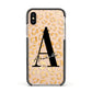Personalised Leopard Print Gold Apple iPhone Xs Impact Case Black Edge on Gold Phone