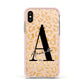 Personalised Leopard Print Gold Apple iPhone Xs Impact Case Pink Edge on Gold Phone