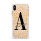 Personalised Leopard Print Gold Apple iPhone Xs Max Impact Case White Edge on Gold Phone