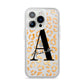 Personalised Leopard Print Gold iPhone 14 Pro Clear Tough Case Silver