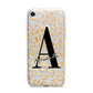 Personalised Leopard Print Gold iPhone 7 Bumper Case on Silver iPhone