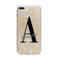 Personalised Leopard Print Gold iPhone 7 Plus Bumper Case on Silver iPhone
