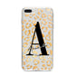 Personalised Leopard Print Gold iPhone 8 Plus Bumper Case on Silver iPhone