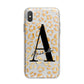 Personalised Leopard Print Gold iPhone X Bumper Case on Silver iPhone Alternative Image 1