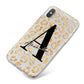 Personalised Leopard Print Gold iPhone X Bumper Case on Silver iPhone