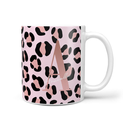 Personalised Leopard Print Initial 10oz Mug