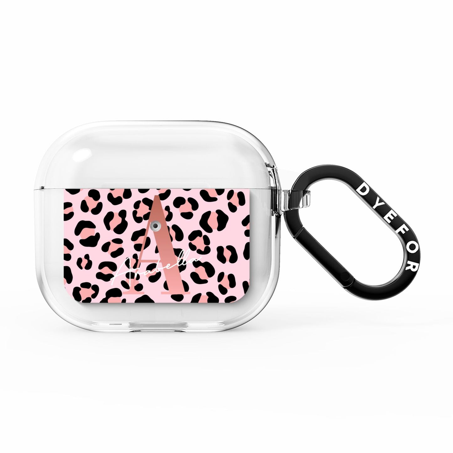 Personalised Leopard Print Initial AirPods Clear Case 3rd Gen