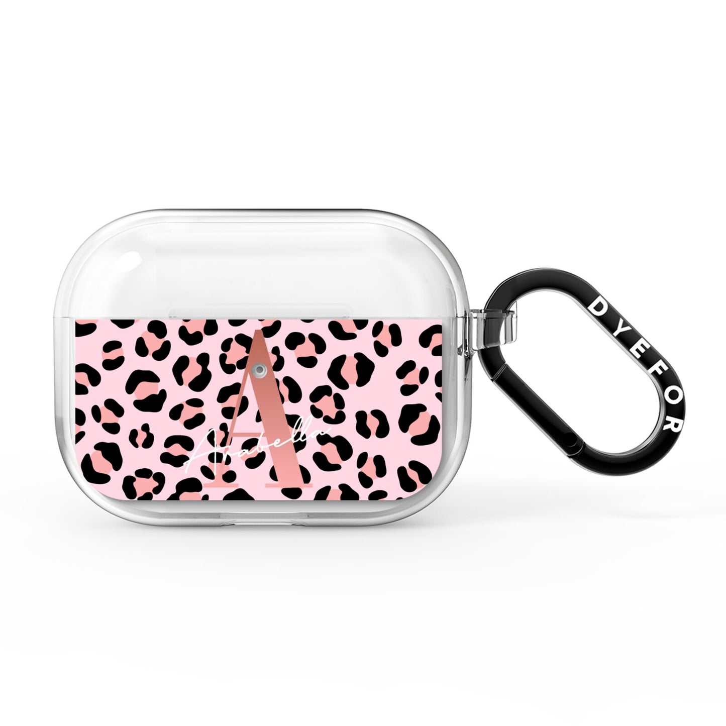Personalised Leopard Print Initial AirPods Pro Clear Case