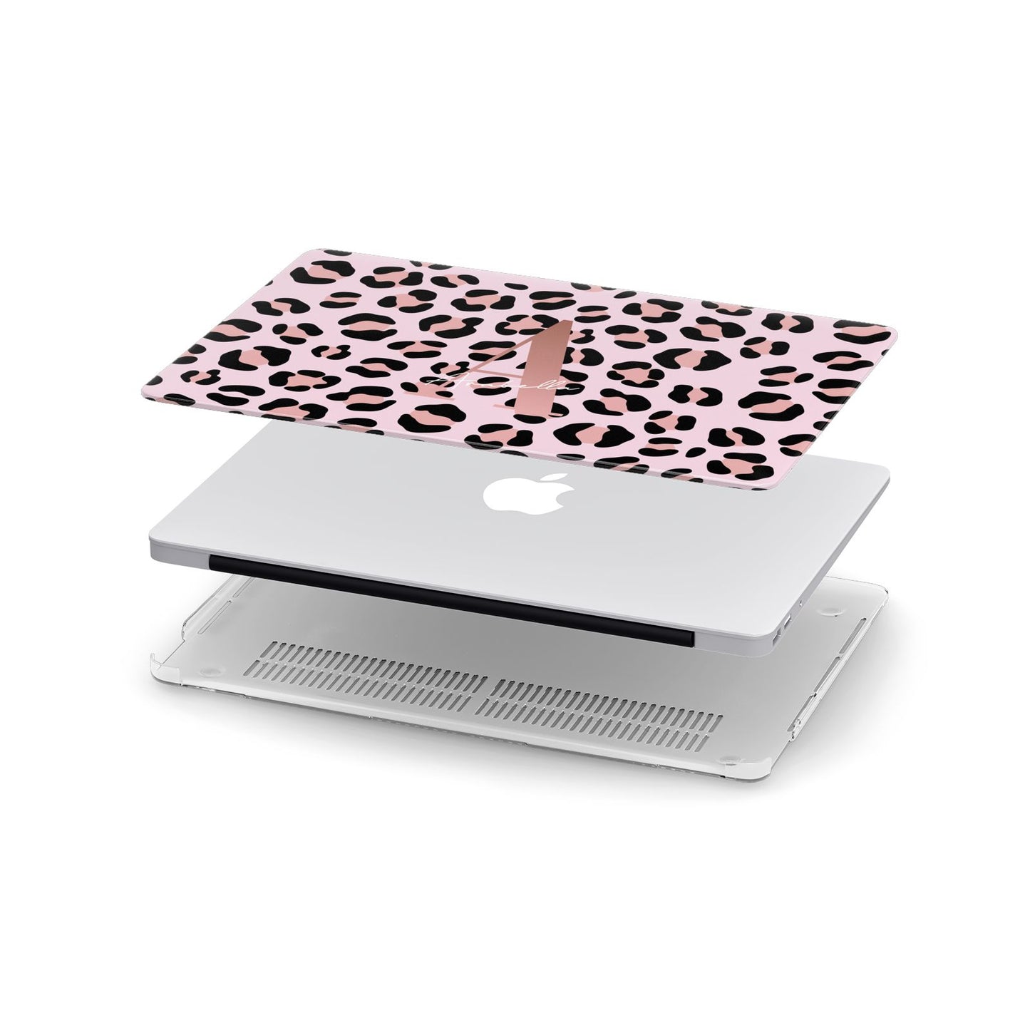 Personalised Leopard Print Initial Apple MacBook Case in Detail