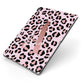 Personalised Leopard Print Initial Apple iPad Case on Grey iPad Side View