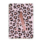 Personalised Leopard Print Initial Apple iPad Gold Case