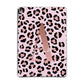 Personalised Leopard Print Initial Apple iPad Grey Case