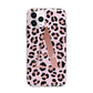 Personalised Leopard Print Initial Apple iPhone 11 Pro Max in Silver with Bumper Case