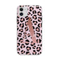 Personalised Leopard Print Initial Apple iPhone 11 in White with Bumper Case