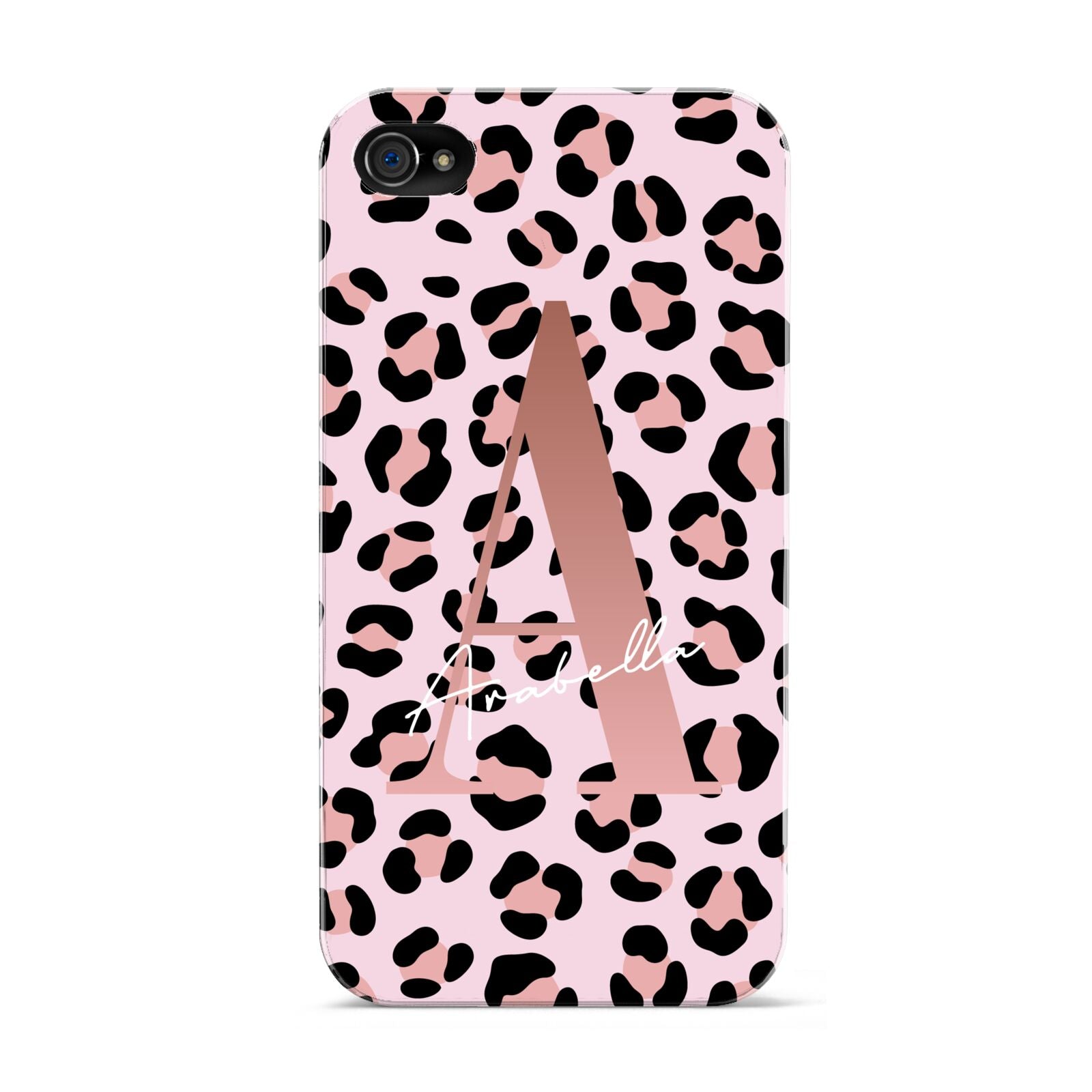 Personalised Leopard Print Initial Apple iPhone 4s Case