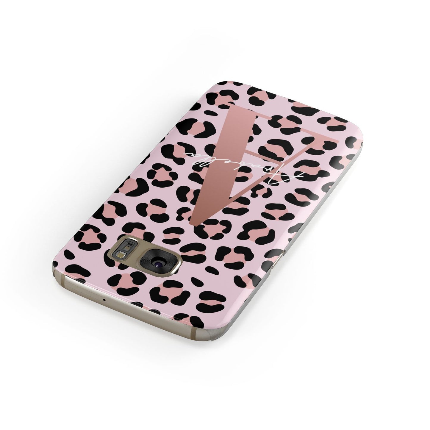 Personalised Leopard Print Initial Samsung Galaxy Case Front Close Up