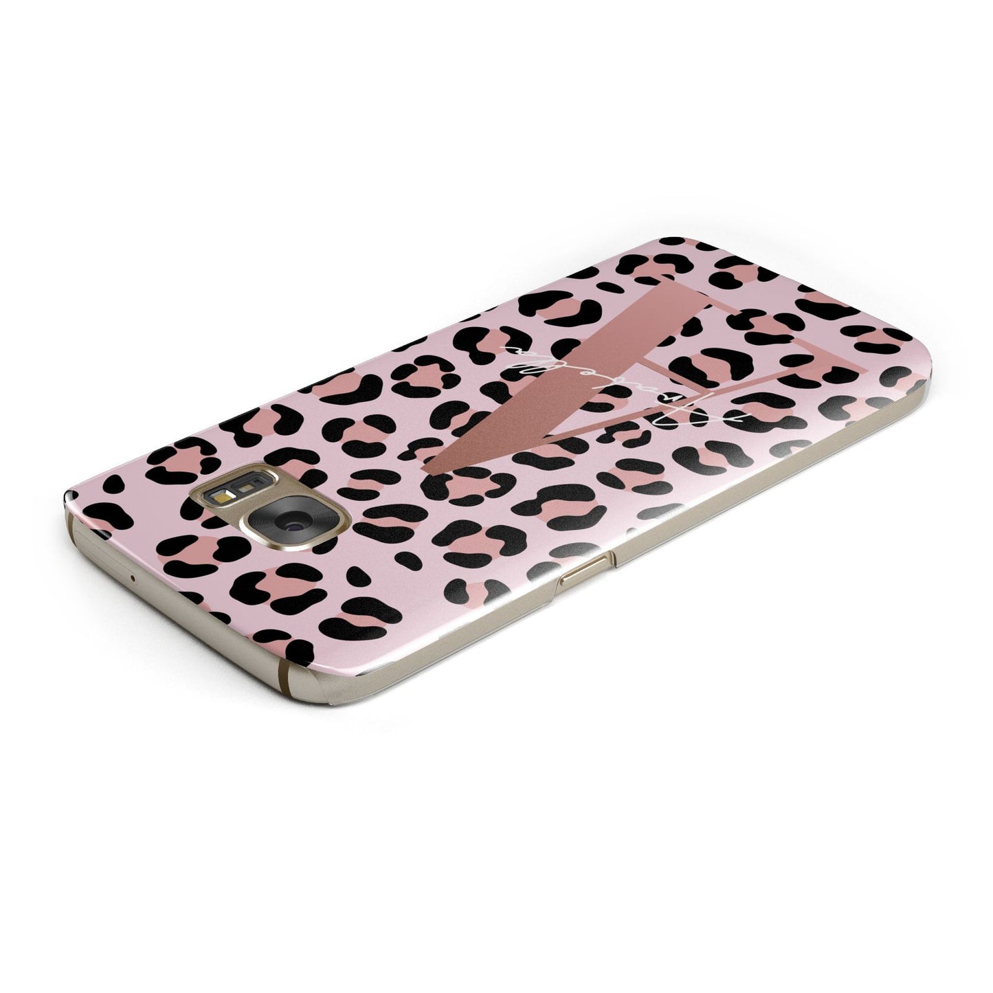 Personalised Leopard Print Initial Samsung Galaxy Case Top Cutout