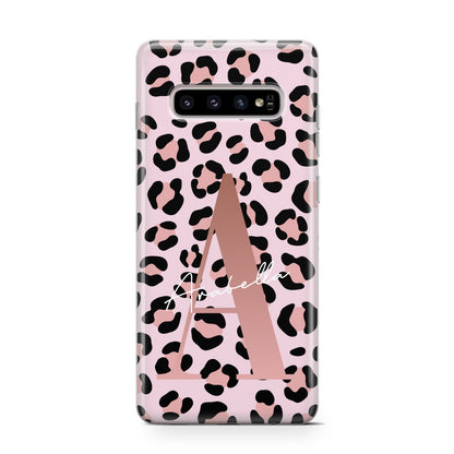 Personalised Leopard Print Initial Samsung Galaxy S10 Case