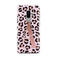 Personalised Leopard Print Initial Samsung Galaxy S9 Plus Case on Silver phone
