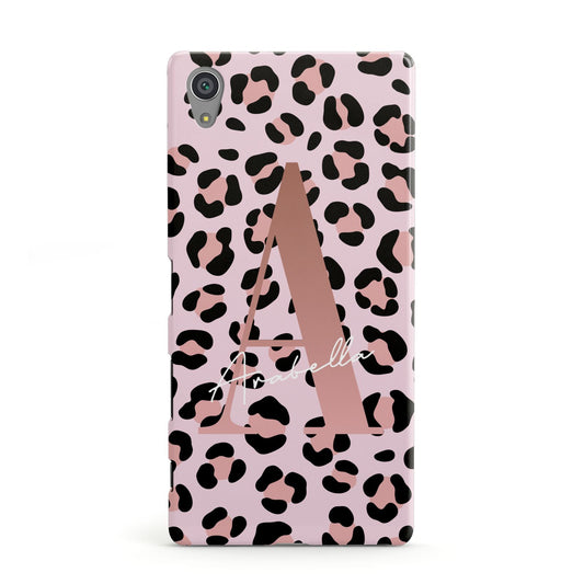 Personalised Leopard Print Initial Sony Xperia Case