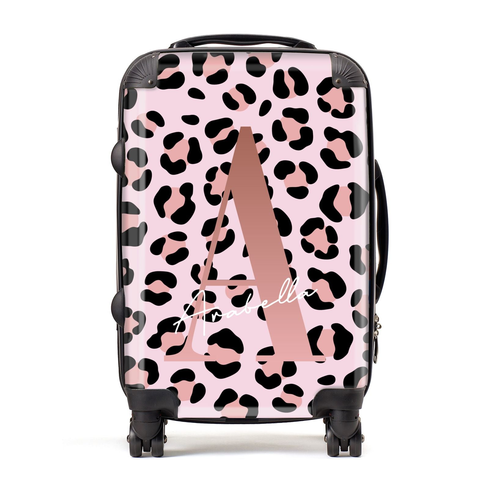 Personalised Leopard Print Initial Suitcase