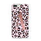 Personalised Leopard Print Initial iPhone 8 Plus Bumper Case on Silver iPhone