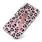Personalised Leopard Print Initial iPhone X Bumper Case on Silver iPhone