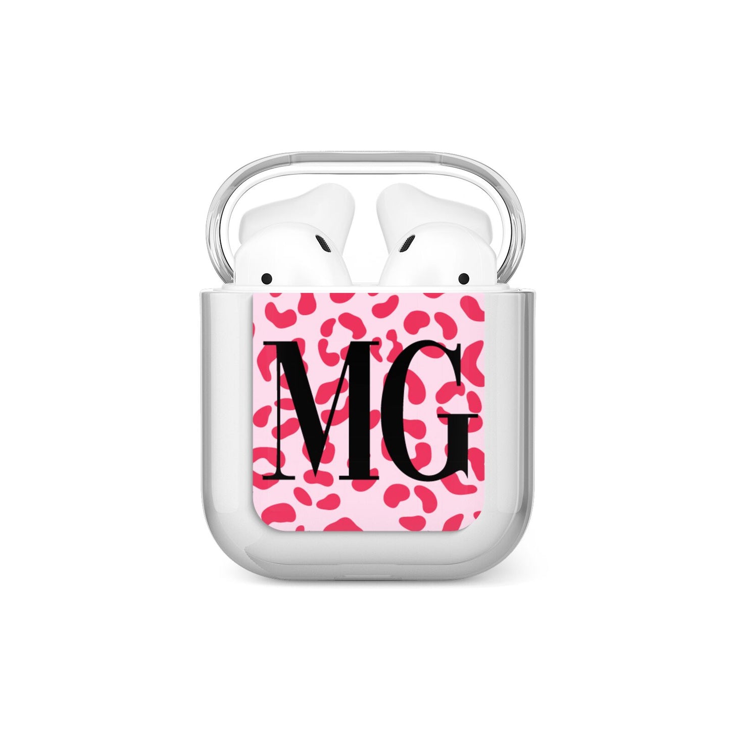 Personalised Leopard Print Initials AirPods Case