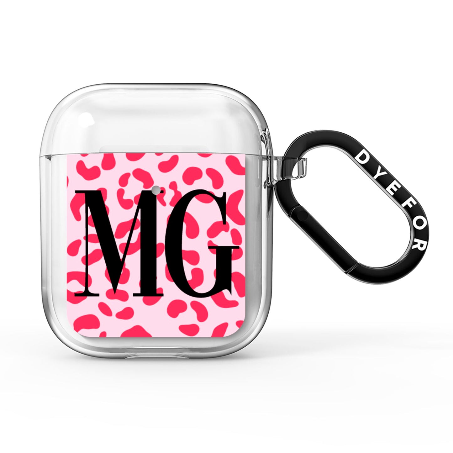 Personalised Leopard Print Initials AirPods Clear Case