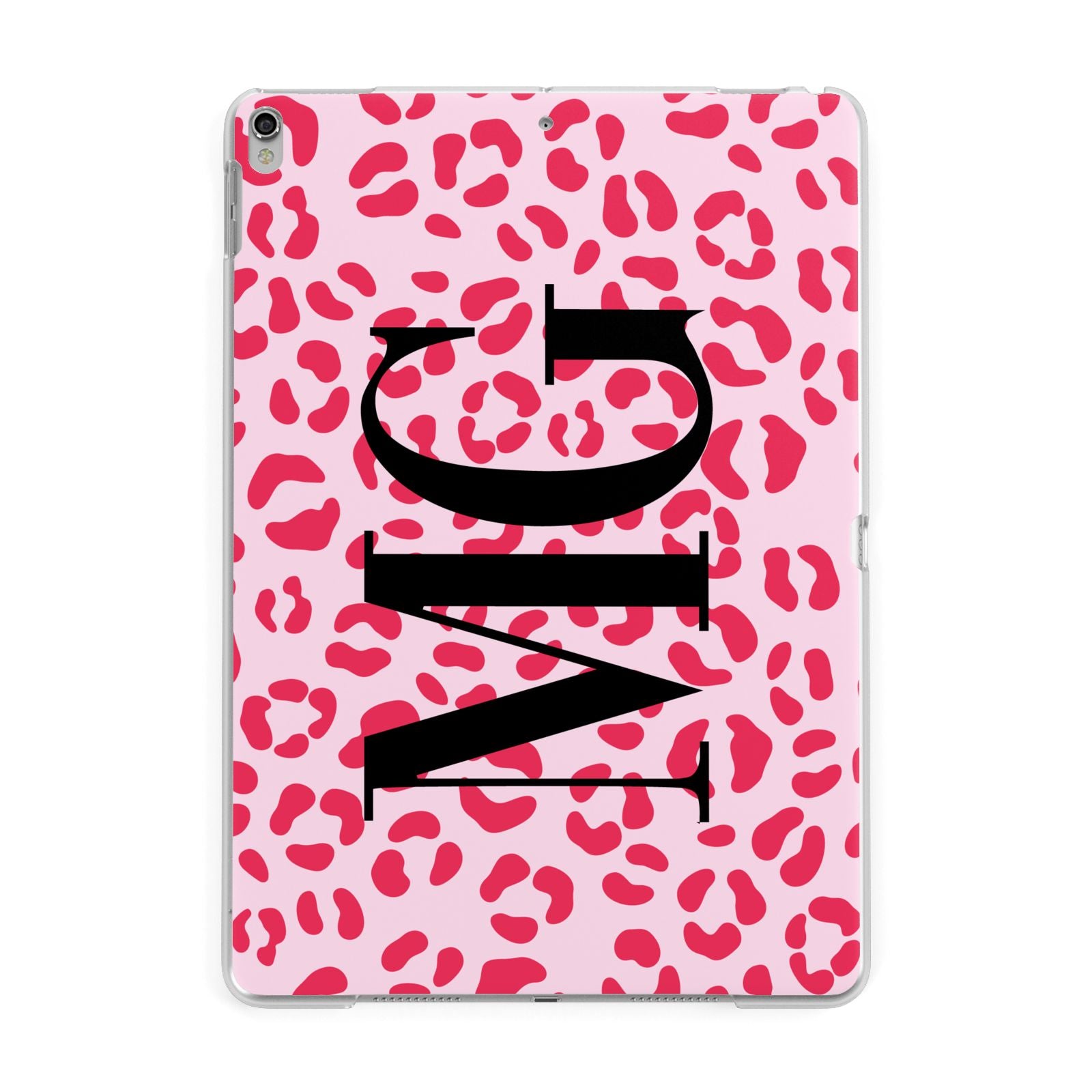 Personalised Leopard Print Initials Apple iPad Silver Case