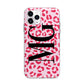 Personalised Leopard Print Initials Apple iPhone 11 Pro in Silver with Bumper Case
