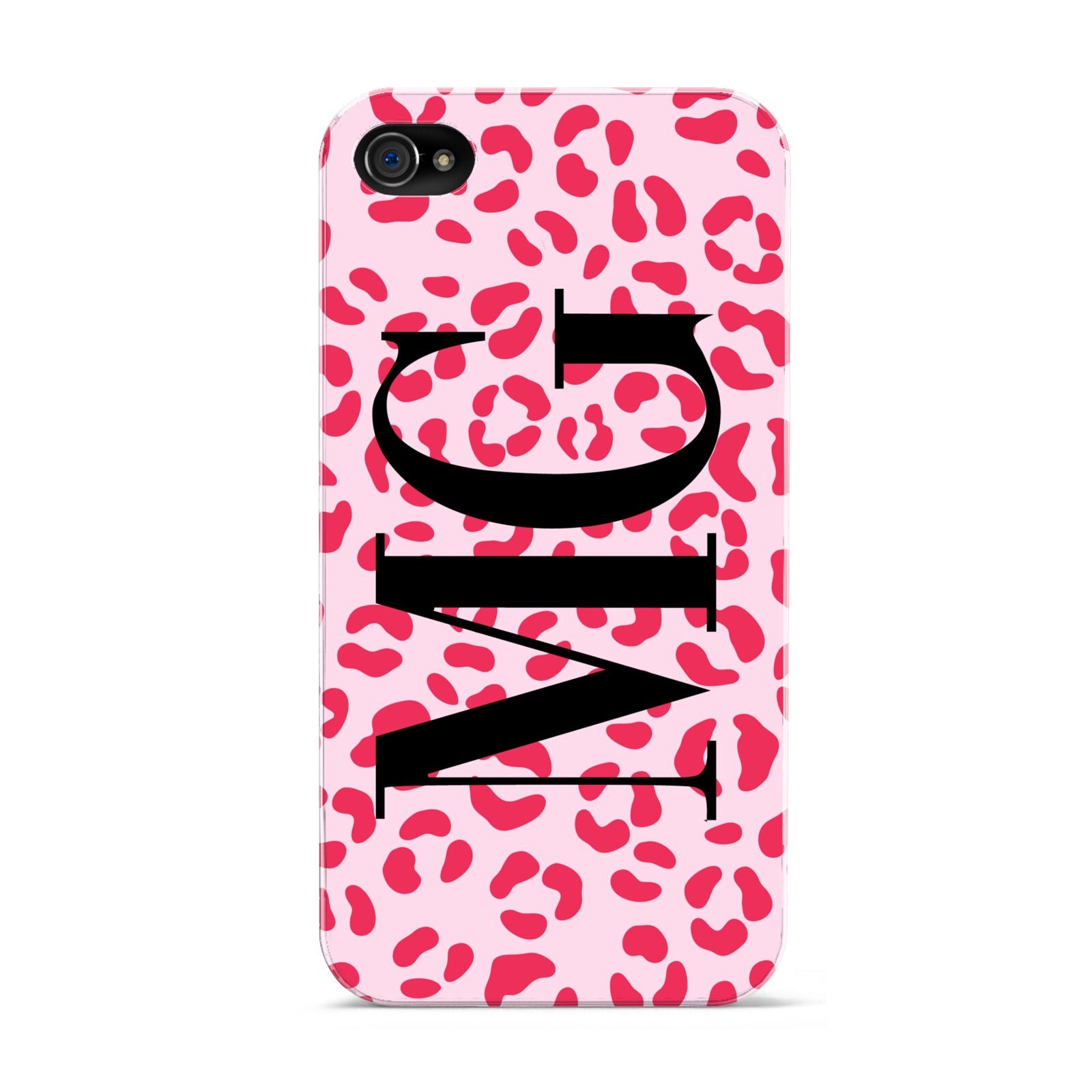 Personalised Leopard Print Initials Apple iPhone 4s Case