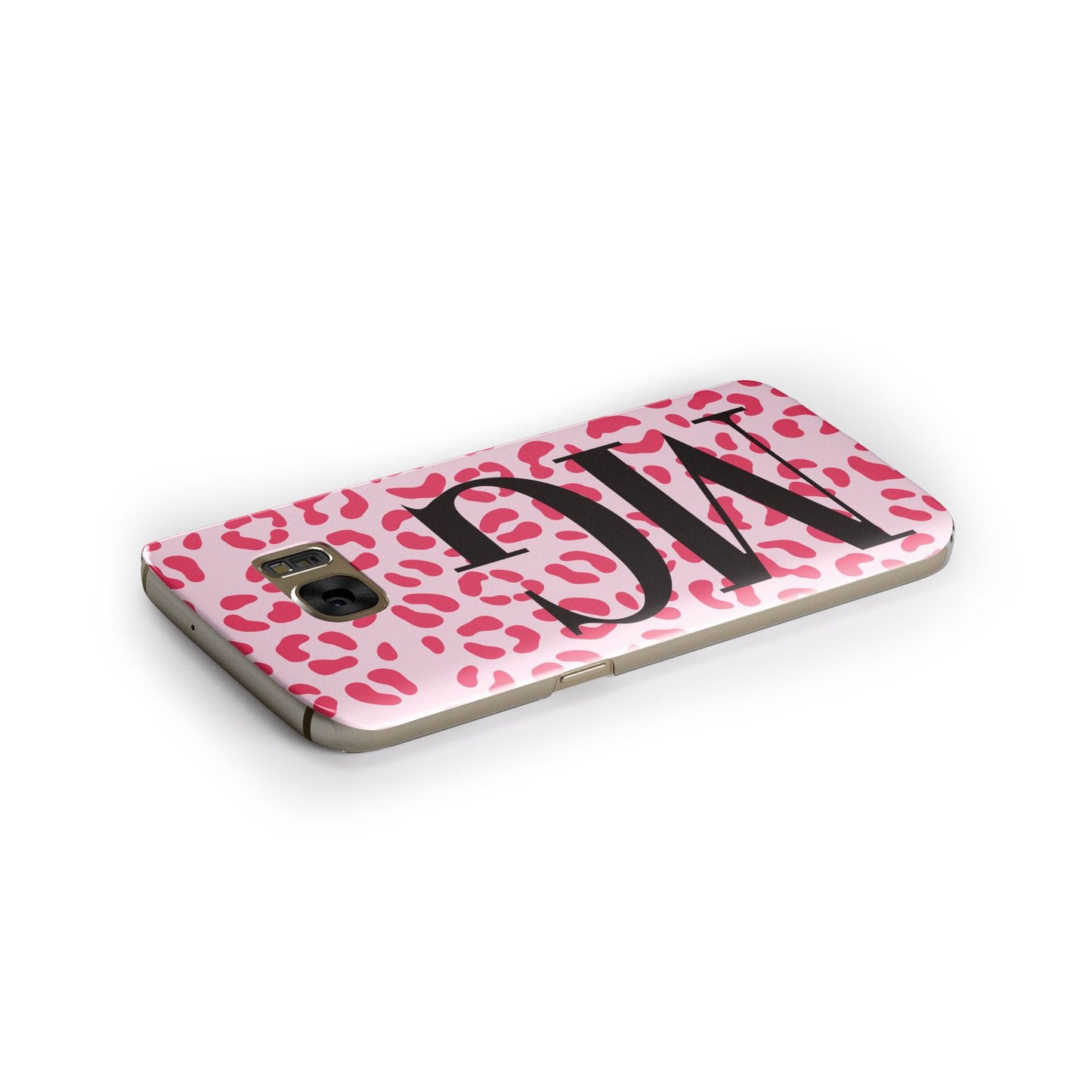Personalised Leopard Print Initials Samsung Galaxy Case Side Close Up