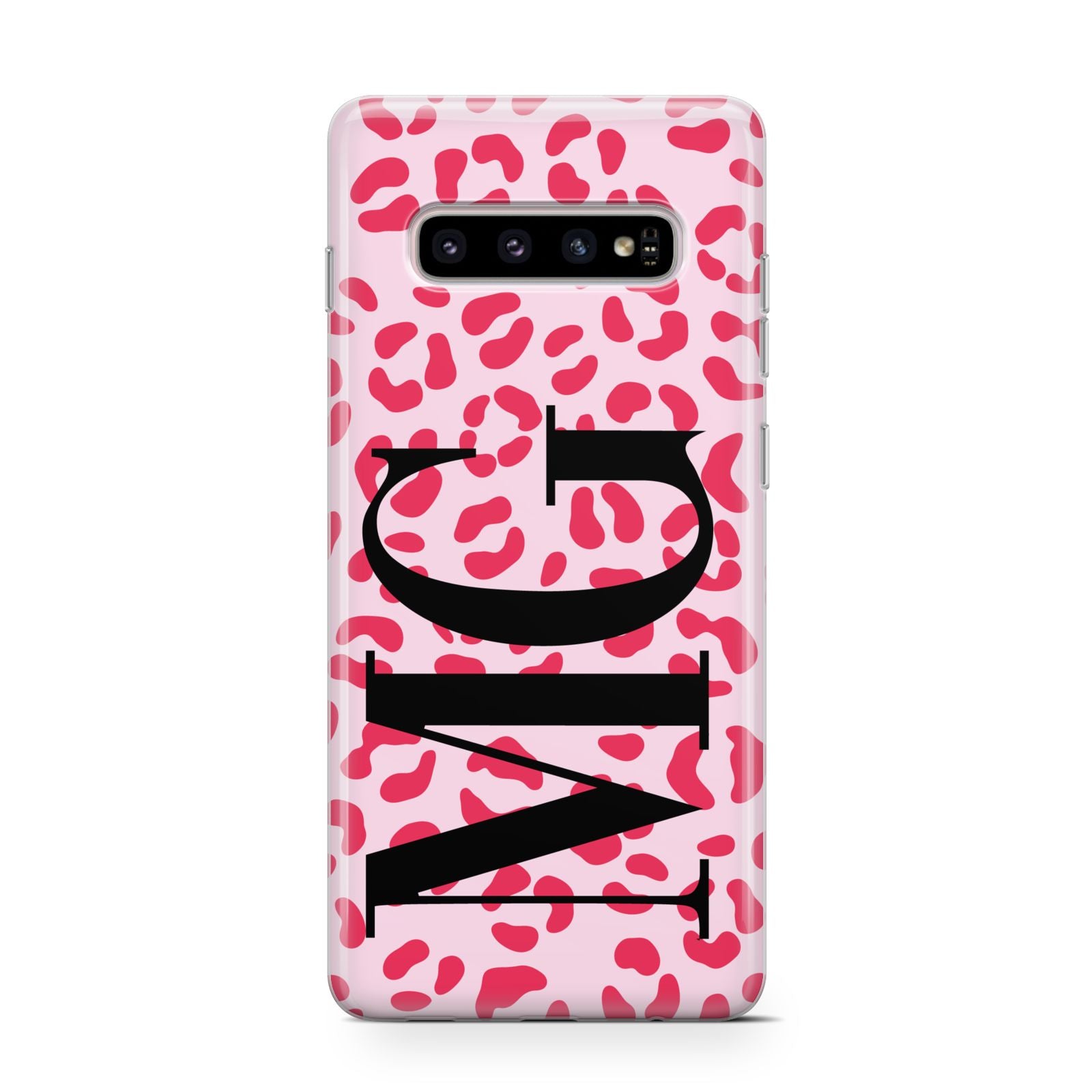 Personalised Leopard Print Initials Samsung Galaxy S10 Case